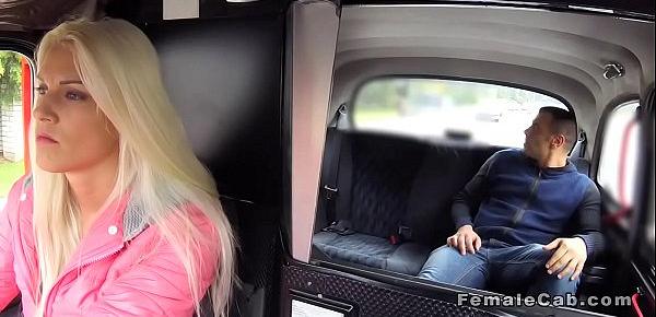  Busty blonde taxi driver fucks on cctv